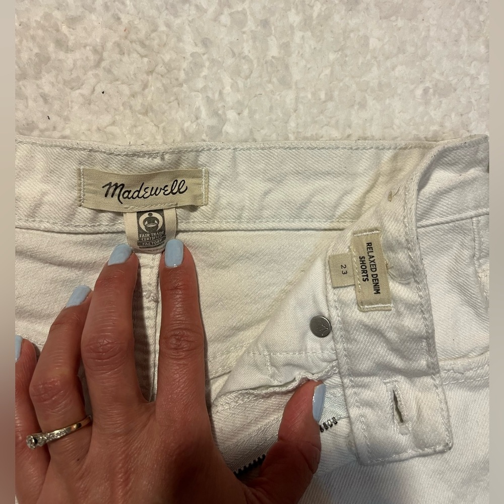 Madewell Cream Denim Shorts